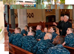 US Sailors Help Paint St Mary's Cathedral Fence