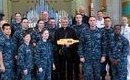 US Sailors Help Paint St Mary's Cathedral Fence